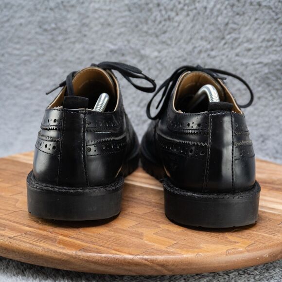 Walk London James Chunky Brogue Lace-Up Derby in Black Pebble Leather Men's 10 - Picture 4 of 8